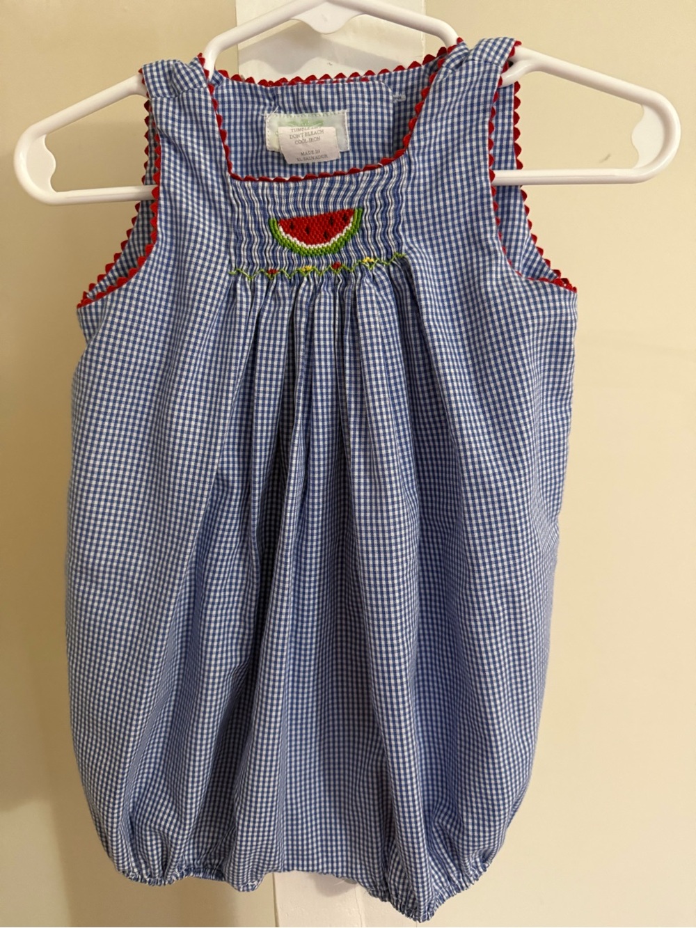 Vive la Fete Smocked Watermelon Bubble Romper
